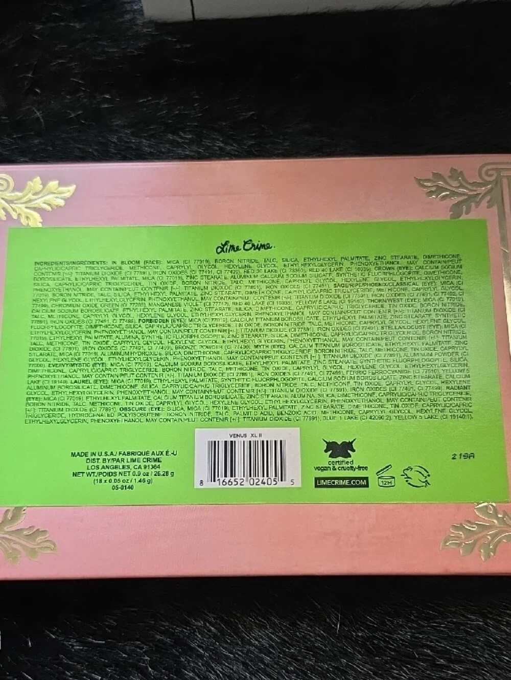 Lime Crime Venus XL II Eyeshadow Palette - Pink & Green Artwork